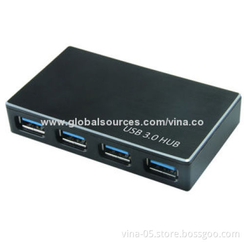 4-port USB3.0 Hub, Compatible with Microsoft's Windows 95/98/Me/2000/XP/Vista